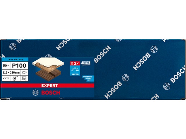 EXPERT C470 brusni papir s 14 luknjami za ekscentrične brusilnike, Dimenzije: 115x280mm, Zrnatost: 100, 2608900945